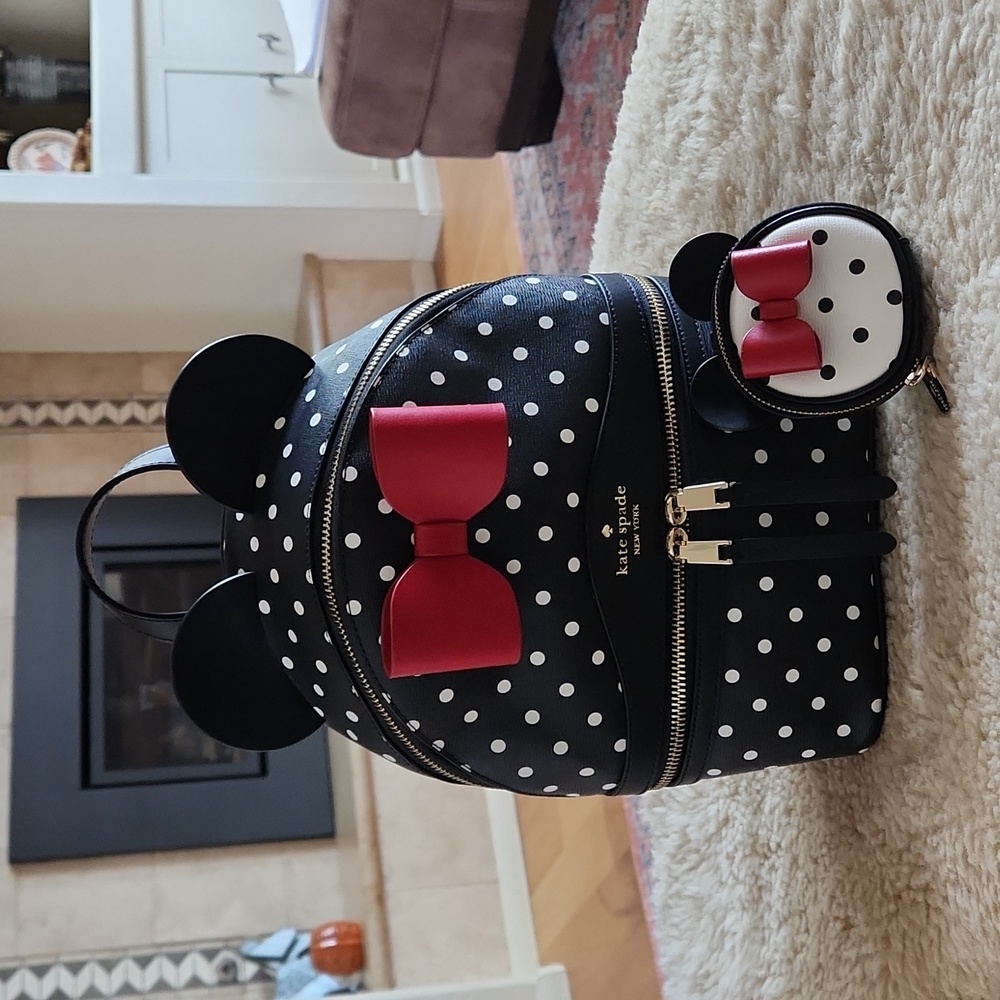 Disney X Kate Spade Polka Dot Minnie Mouse Backpack & Wallet Set 🖤🐭❤️♠️ - Picture 15 of 16